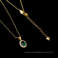 Shangjie Oem Joyas Mode Frauen Luxusheizketten 14K Gold Platted Halsketten Emerald Zirkon eleganter Halskettenschmuck